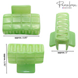 Parcelona French Checkered Small Celluloid Jaw Hair Claw Clamps for Women(2 Pcs)