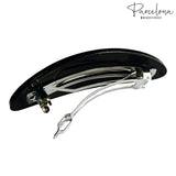 Parcelona French Oval Large 4" Celluloid Automatic Hair Barrette for Women
