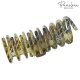 Parcelona French Narrow Tubular Python Finish Large 3 3/4” Good Grip Hair Claw C