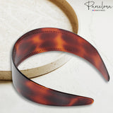 Parcelona French 2” Wide with Teeth Cellulose Celluloid Hair Headband for Women