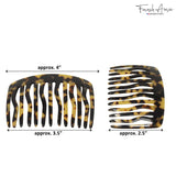 French Amie Fab 13 Teeth Medium Handmade Celluloid Side Hair Comb for Women