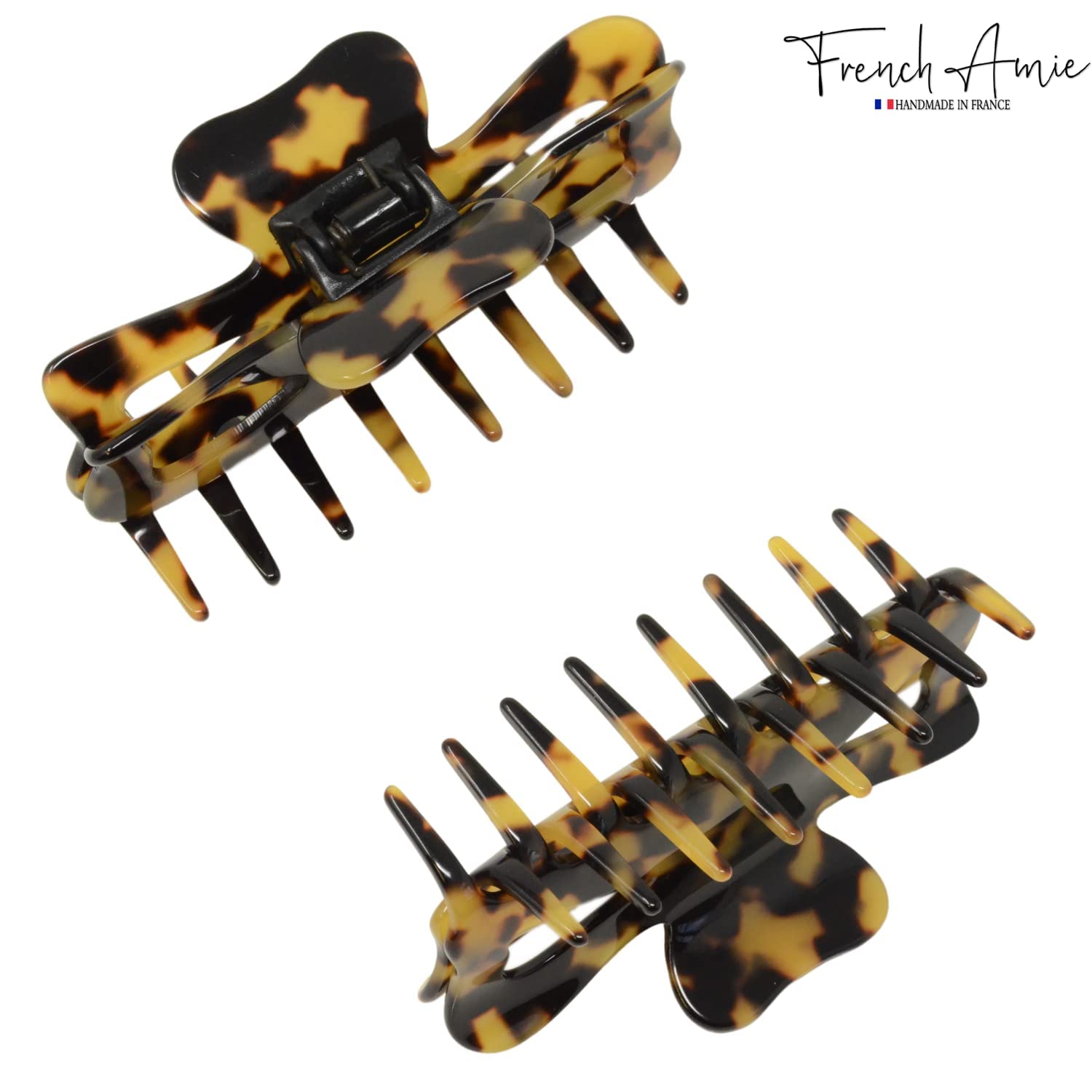 French Amie Large Butterfly 3.5" Handmade Cellulose Acetate Hair Claw for Women