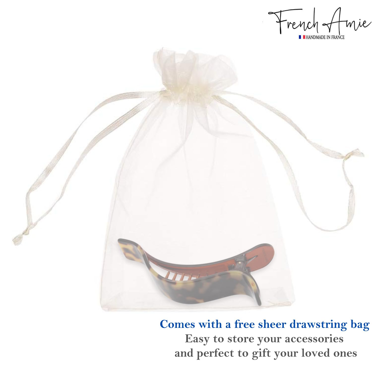 French Amie Duckbill Style Curved Rectangle Hair Claw – Women Girls Hair Clip