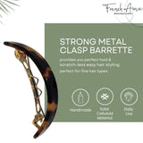 French Amie Curved Small Celluloid Handmade Hair Barrette for Women and Girls