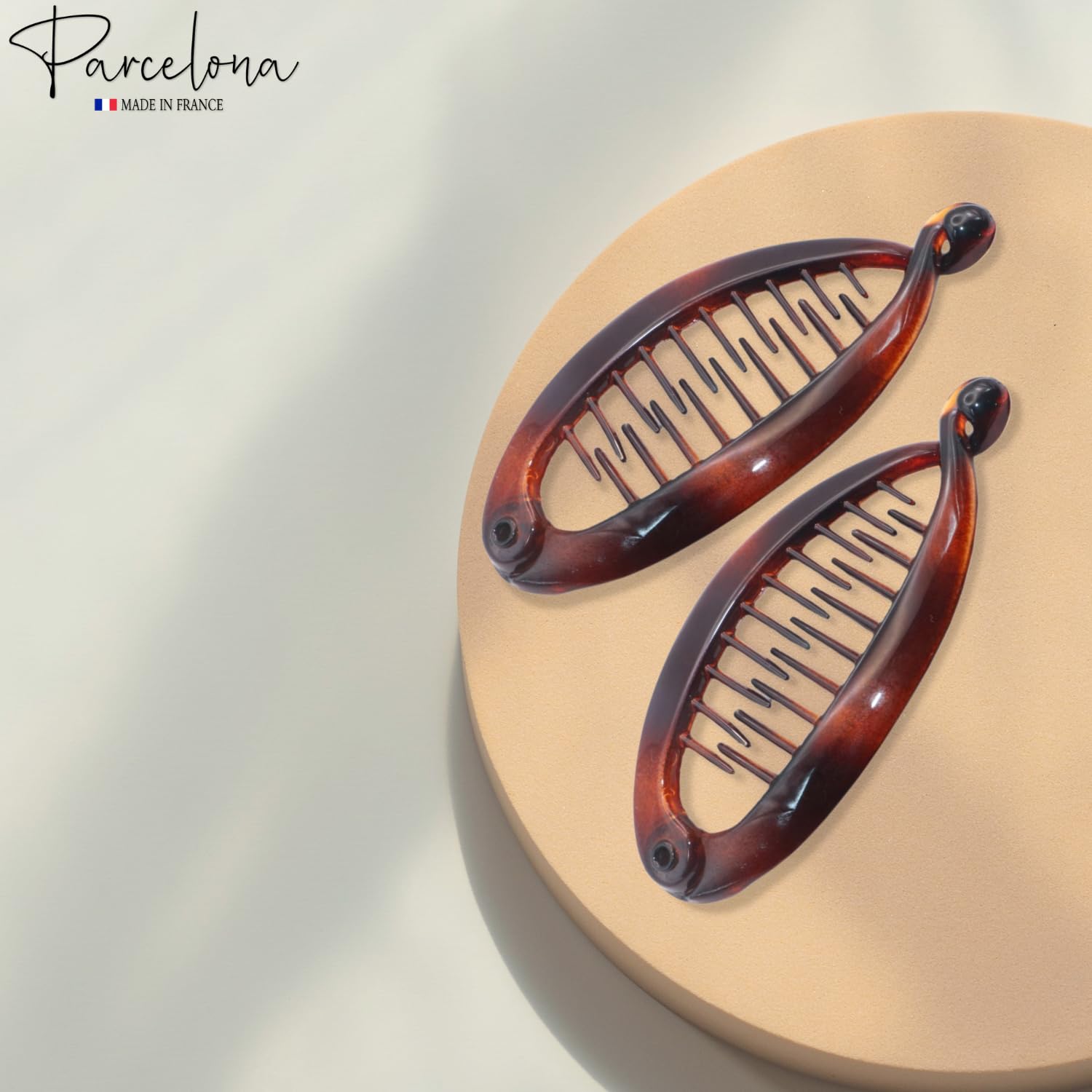 Parcelona French Effortless Mini Small Cellulose Banana Hair Clips(2 Pcs)