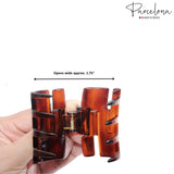 Parcelona French Cutout Curve Small Shell and Black Celluloid Hair Claws(2 Pcs)