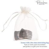 Parcelona French Seven Teeth Large 2 Pieces Celluloid Tortoise Shell Hair Comb