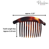 Parcelona French 11 Teeth Set of 2 Tortoise Shell Interlocking Side Hair Comb