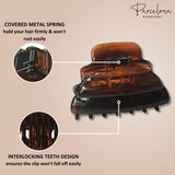 Parcelona French Crumpled Fat Medium Shell Celluloid Jaw Hair Claw Clip Clutcher