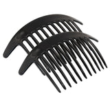 Parcelona French Tapered Edge 11 Teeth Side Hair Combs for Women & Girls (2Pcs)