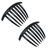 Parcelona French Twist 7 Teeth Large Celluloid Side Hair Combs for Women(2 Pcs)