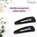 French Amie Clic Clac Large Handmade Celluloid Snap Hair Pins for Women(2 Pcs)