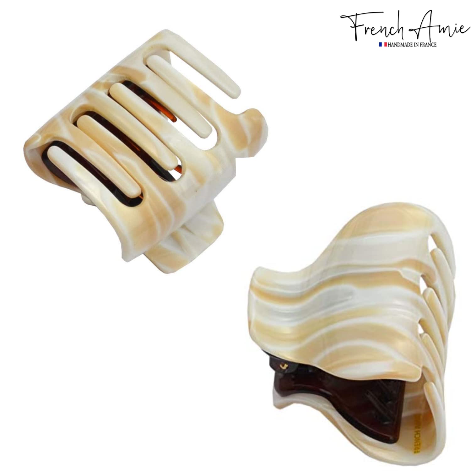French Amie Big Fat Handmade Cellulose Acetate Small Jaw Hair Claw for Women and Girls