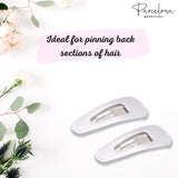Parcelona French Mini Set of 4 Small 1.25" Celluloid Snap Hair Pins for Women