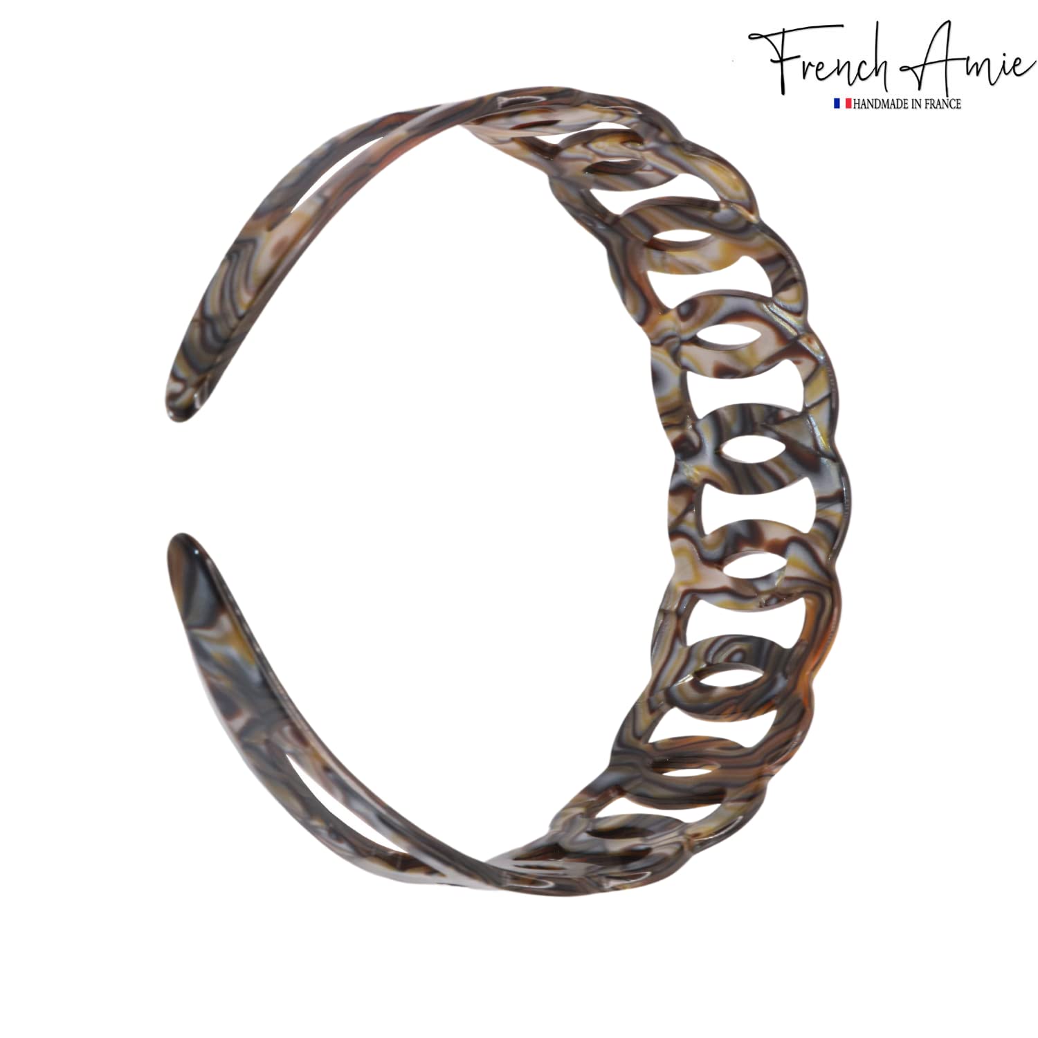 French Amie Loops 1 1/2" Wide Cellulose Handmade Non Slip Headbands for Women
