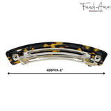 French Amie Long Rectangle Handmade Large Hair Barrette Clip for Women N Girls