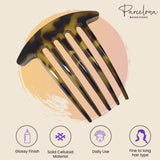 Parcelona French Medium Interlocking Light Tortoise Shell Side Hair Comb 2 pcs