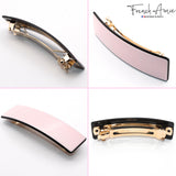 French Amie Medium Fine Wide Rectangular Handmade Hair Barrette for Women