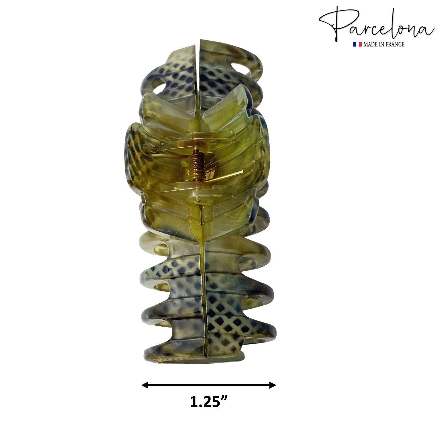 Parcelona French Narrow Tubular Python Finish Large 3 3/4” Good Grip Hair Claw
