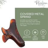 Parcelona French Flat Salon Style Medium 3 1/4" Celluloid Hair Claw for Women