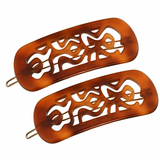 French Amie Swirls 2 ¼” Celluloid Handmade Tige Boule Snap Hair Clips for Women