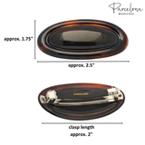Parcelona French Dome O Ring Barrette Tortoise Shell No Slip Hair Clips Set of 2