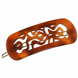 French Amie Swirls 2 ¼” Celluloid Handmade Tige Boule Snap Hair Clips for Women