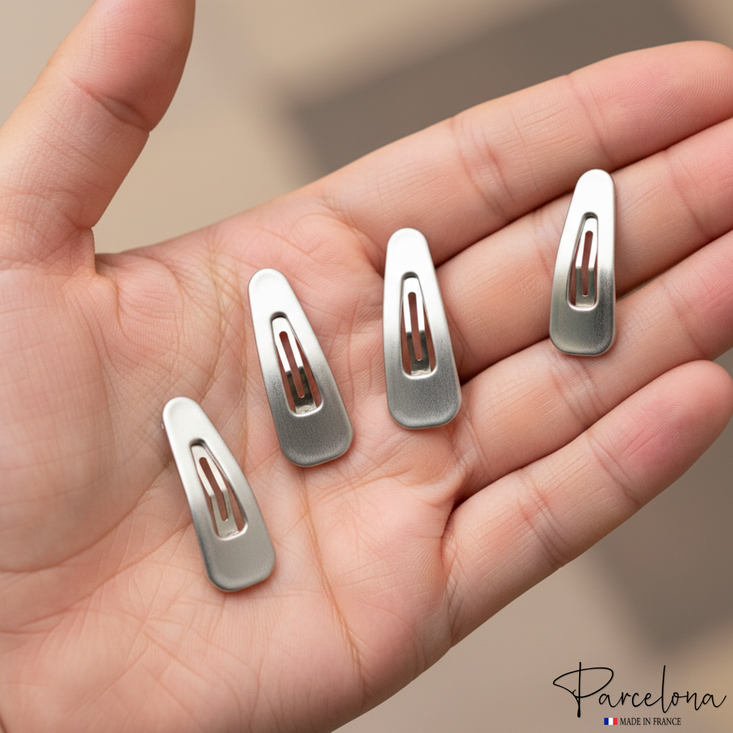 Parcelona French Mini Set of 4 Small 1.25" Cellulose Snap Hair Pins for Women