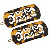 French Amie Swirls 2 ¼” Celluloid Handmade Tige Boule Snap Hair Clips for Women