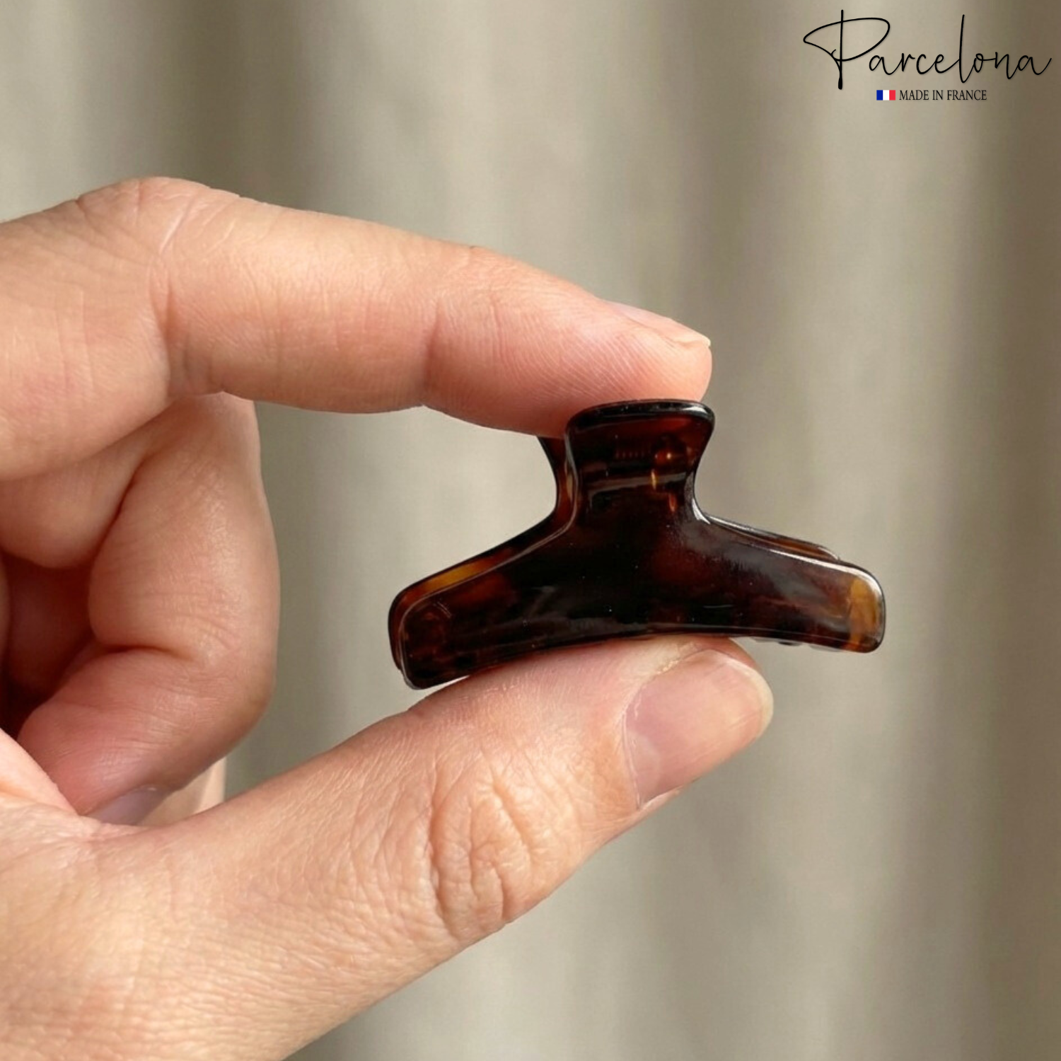 Parcelona French Salon Style Flat Small Cellulose Acetate Jaw Hair Claw Clips 2 Pcs