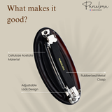 Parcelona French Dome O Ring Barrette Tortoise Shell No Slip Hair Clips Set of 2