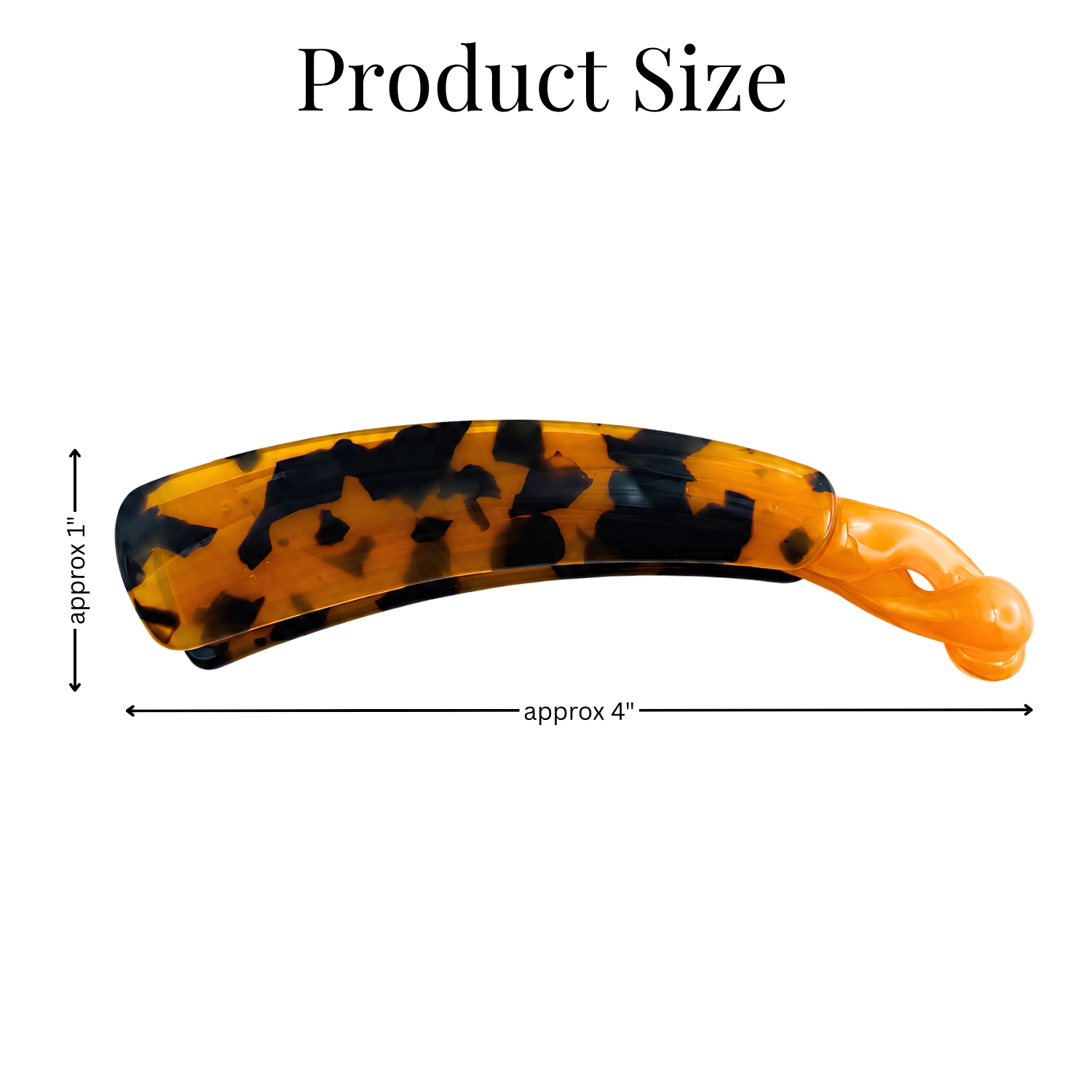 Moeni Curve Large 4 Inch Cellulose Acetate Banana Hair Clip for Women
