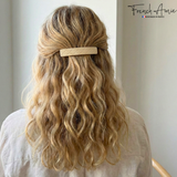 French Amie Quilted Barrette 3.5 Inch Cellulose Acetate Hair Clip for Women