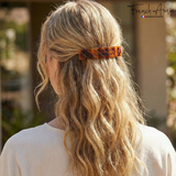 French Amie Quilted Barrette 3.5 Inch Cellulose Acetate Hair Clip for Women