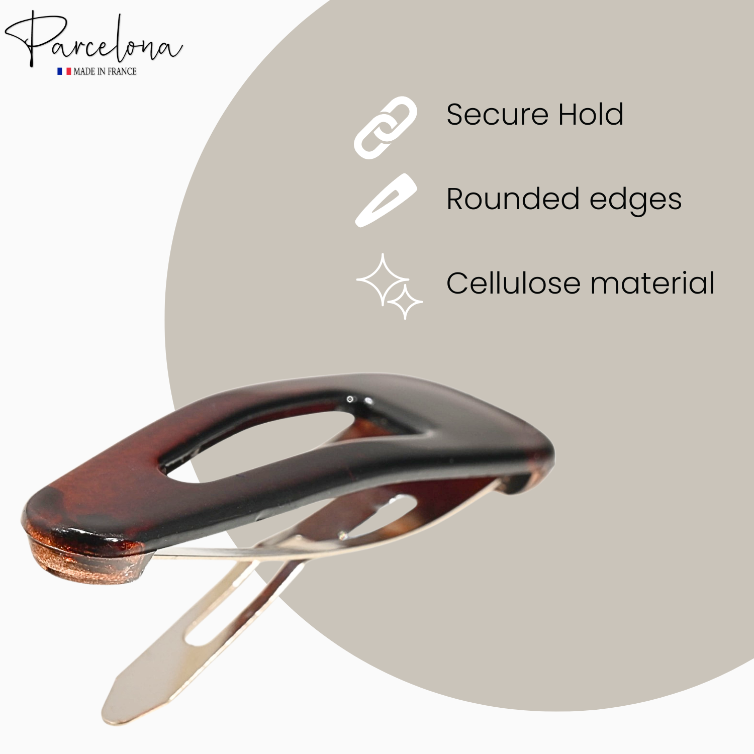 Parcelona French Mini Set of 4 Small 1.25" Cellulose Snap Hair Pins for Women