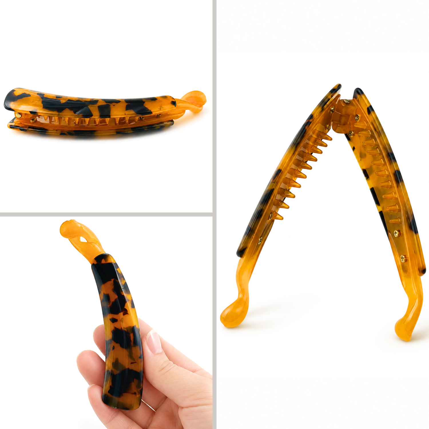 Moeni Curve Large 4 Inch Cellulose Acetate Banana Hair Clip for Women