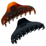 Parcelona French Boss Thin and Narrow Celluloid Hair Claws for Women (2 Pcs)