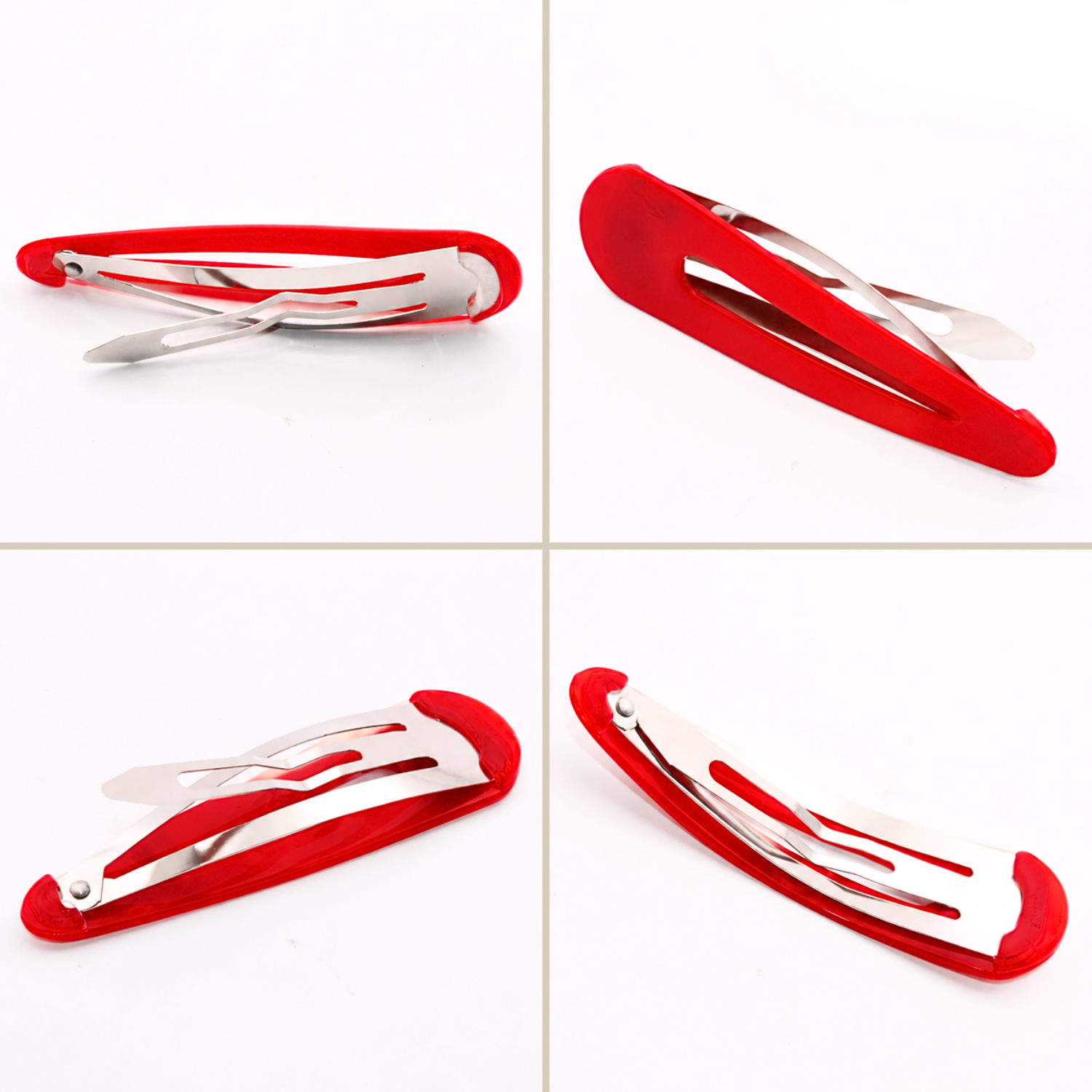 French Amie Clic Clac Large Handmade Cellulose Snap Hair Pins for Women(2 Pcs)