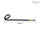 French Amie Cle Handmade Black Cellulose Chignon Bun Hair Pin Stick 6 Inches