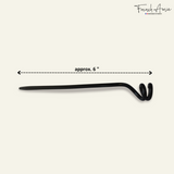 French Amie Twirl Black 6" Large Cellulose Handmade Chignon Bun Hair Pin Stick