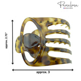 Parcelona French Curvy Oval Paw Medium Cellulose Hair Claw for Women and girls