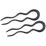 Parcelona French Black Extra Large 5 Inches Wavy Crink U Shaped Hair Pin 2 Pins