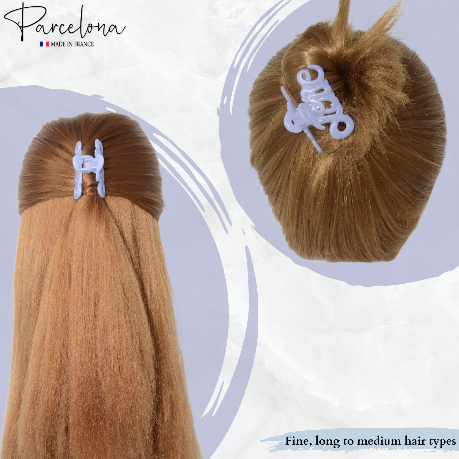 Parcelona French Love Small 2" Cellulose Acetate Hair Claws for Women and Girls