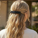 French Amie Quilted Barrette 3.5 Inch Cellulose Acetate Hair Clip for Women