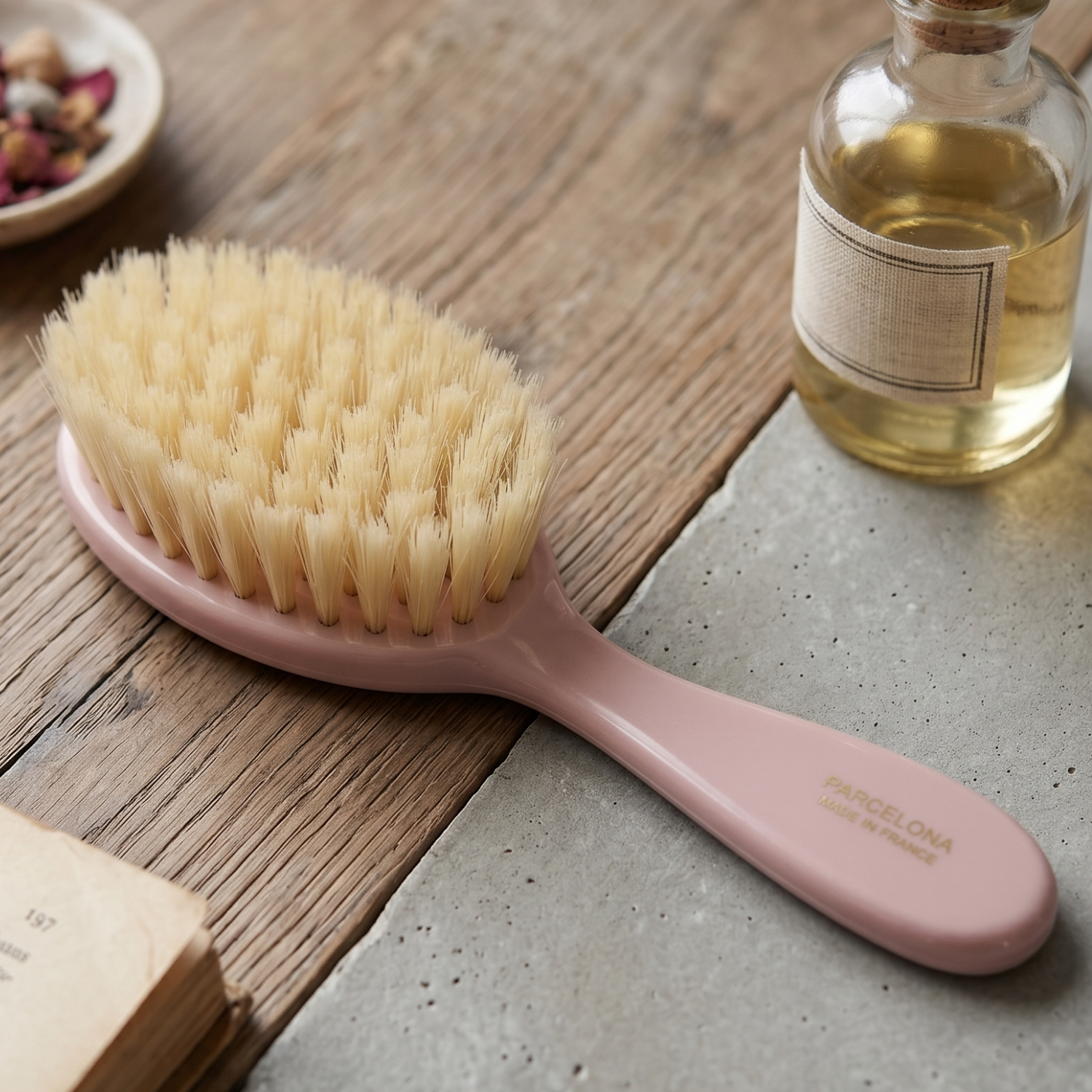 Parcelona French Grooming Combo 6” Cellulose Baby Brush and Comb for Toddlers