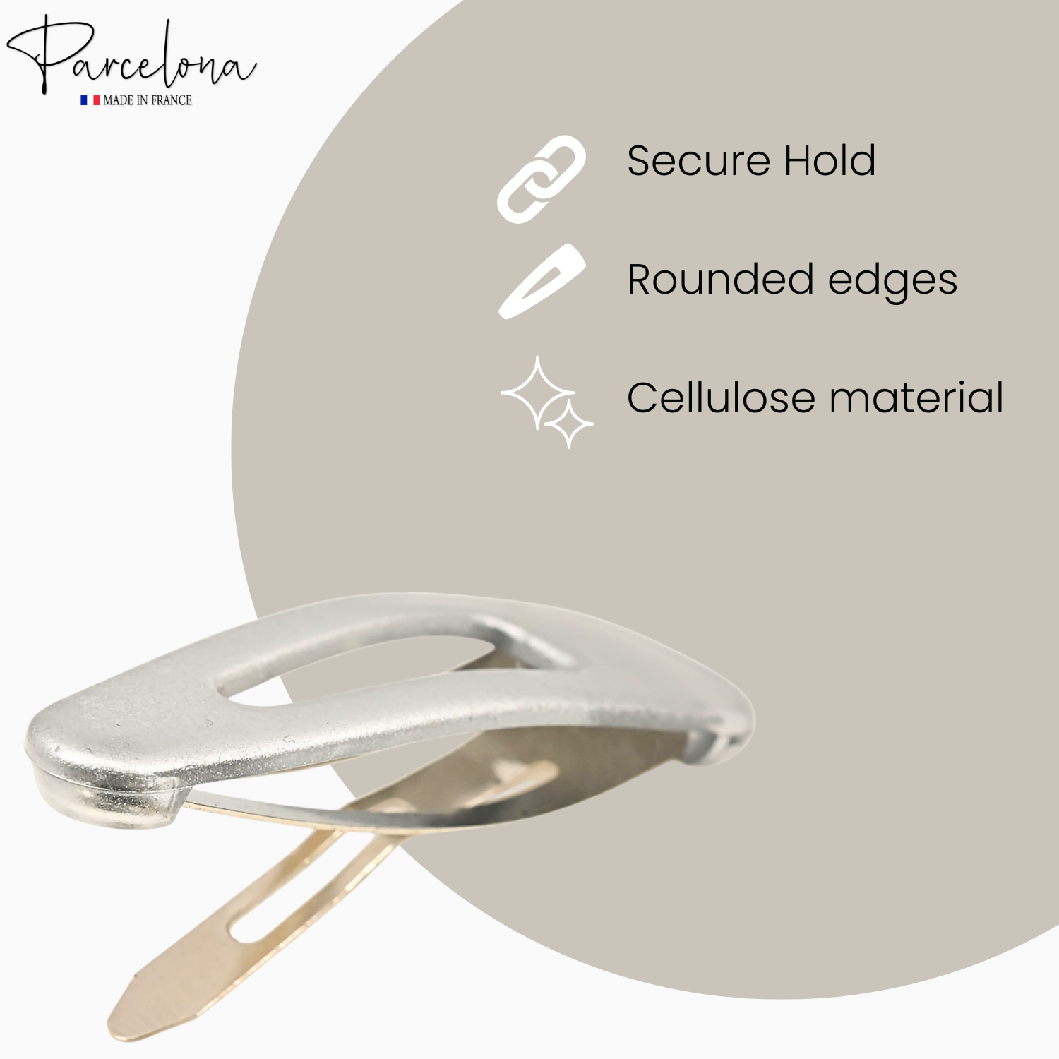 Parcelona French Mini Set of 4 Small 1.25" Cellulose Snap Hair Pins for Women