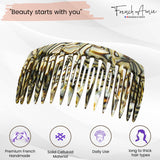 French Amie Onyx Handmade Medium 16 Teeth Celluloid Side Hair Comb