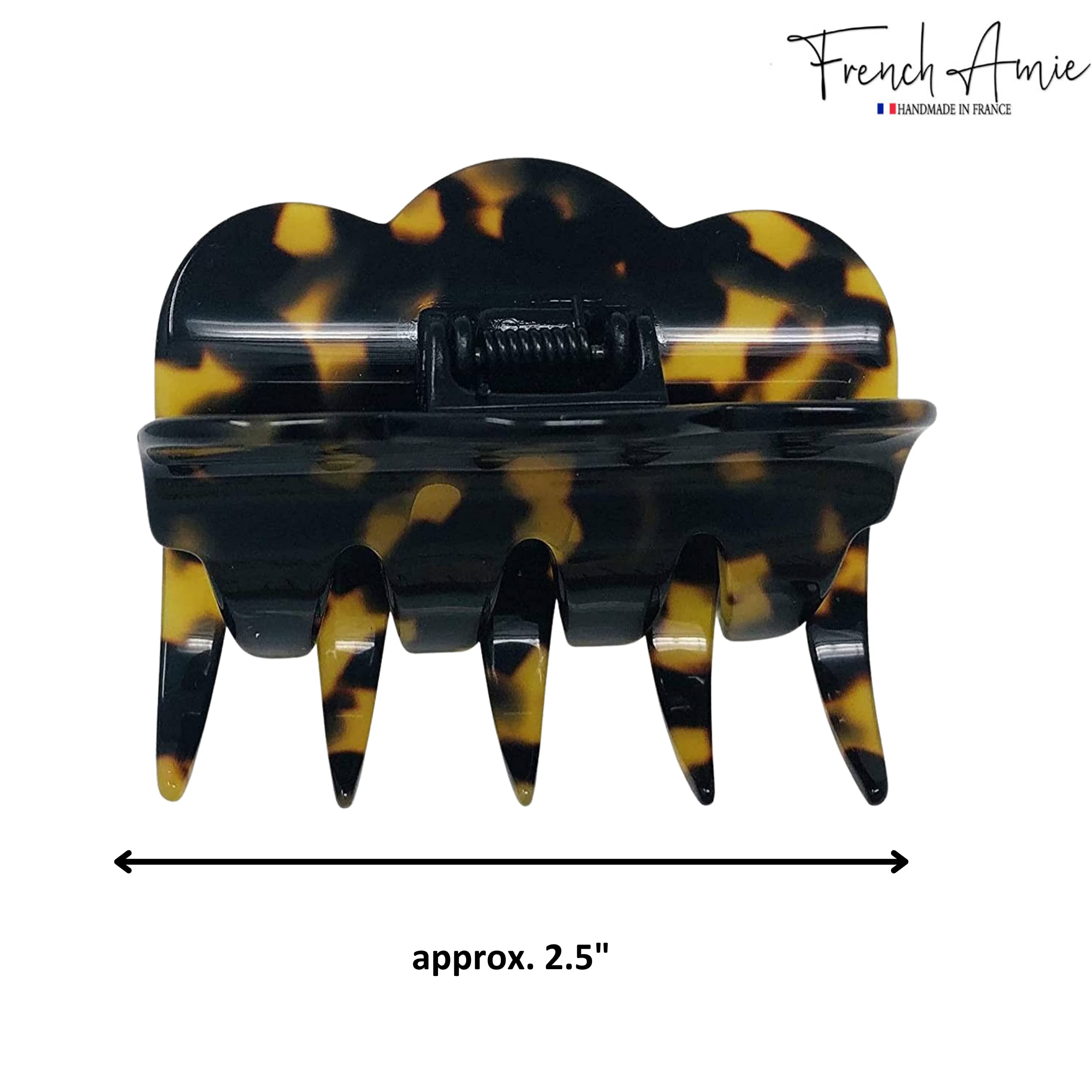 French Amie Crown Wave Small 2.5” Cellulose Handmade Interlocking Hair Claw