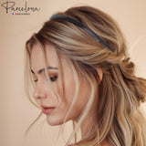 Parcelona French ½” Wide Shell & Black Celluloid Hair Headband for Women & Girls