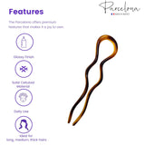 Parcelona French Extra Large Shell 5 Inches Wavy Crink U Shaped Hair Pin